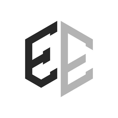 Moderno y único diseño de logotipo de la letra hexagonal ee elegante