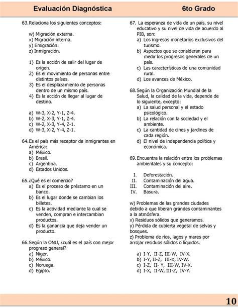 EvaluaciÓn DiagnÓstica 6to Gradopágina10 Imagenes Educativas