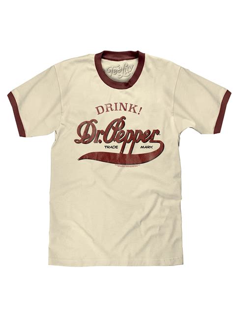 Tee Luv Drink Dr Pepper Vintage Soda Logo Ringer Tee Shirt Mens M
