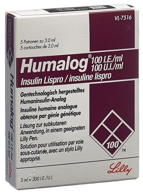 HUMALOG Insuline Sol Inj 100 IE Ml Pour Pen Cartouches 3 Ml Commander