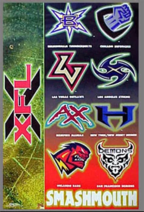 2001 XFL All Team Logos Poster (New) – The Misfit Mission Collectables