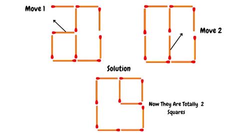 Casse tête Pouvez vous déplacer 2 bâtons dallumettes pour créer 2
