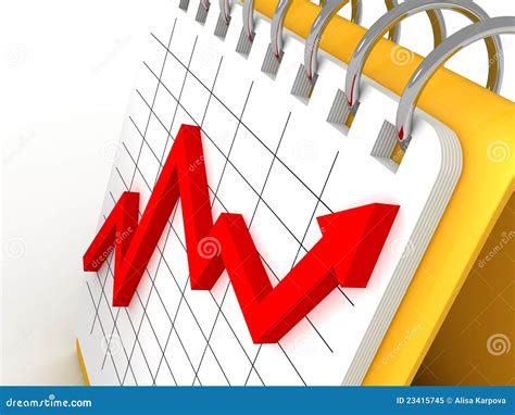 Grafico Crescente Rosso Della Freccia Di Profitto Sul Calendario Di