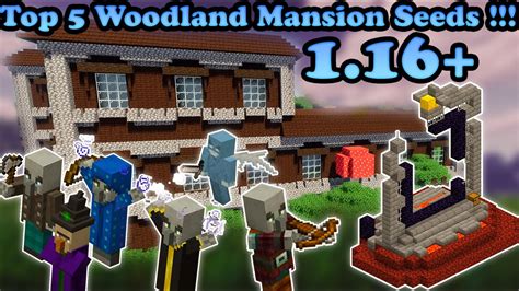 Top 5 Woodland Mansion Seeds Minecraft 116 Nether Update Youtube