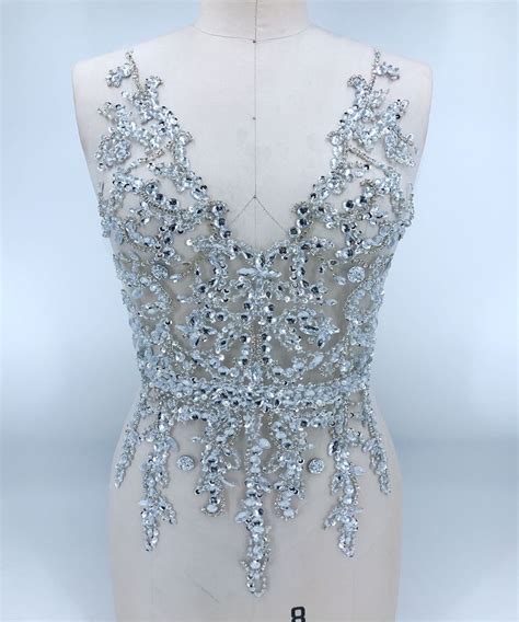 Sparkling Bodice Rhinestone Appliques Diamante Lace Applique Etsy