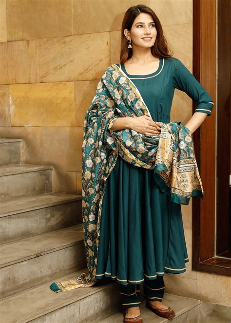 Plain Green Suit With Heavy Dupatta Atelier Yuwa Ciao Jp