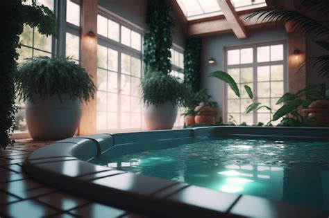 Premium AI Image Hot Pool Spa Room Generative AI