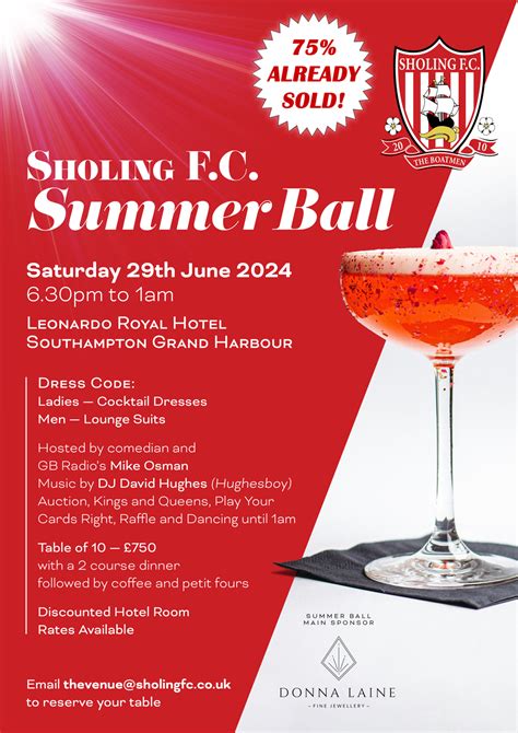 Sholing Football Club Official Website Summer Ball 2024