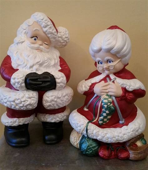 Santa And Mrs Claus Large Ceramic Christmas Decorations Diy Outdoor Hosting Christmas