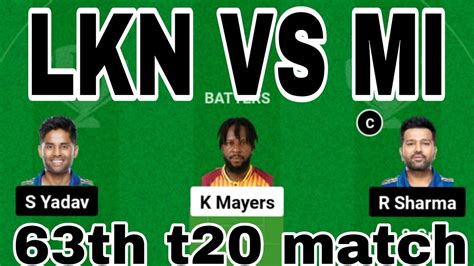 Lkn Vs Mi Dream Team Lkn Vs Mi Dream Prediction Today Match