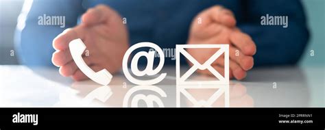 Contact Us Panoramic Banner Background Stock Photo Alamy