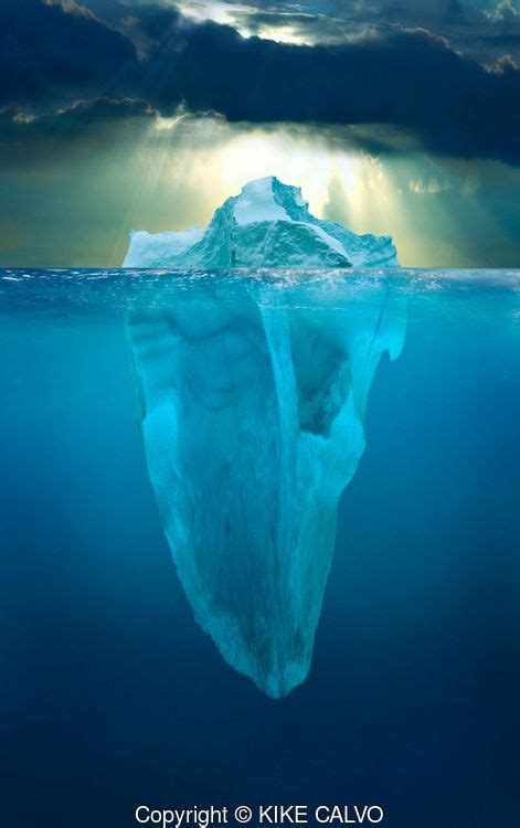 Split image of an iceberg. Iceberg from Greenland, drifting on Iceberg ...