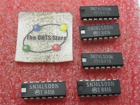 Sn74ls00n Motorola Ttl Quad Nand Gate Ic 74ls00 7400 Nos Qty 5