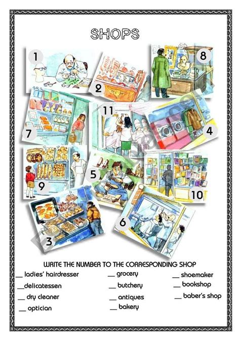 Shops In The City 1 Esl Worksheet By Sandramendoza