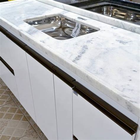 Balcão De Mármore Com Pia Embutida - Balcão Sevilha e Pia Mármore Branco 2m - ReformAqui - Material de ...