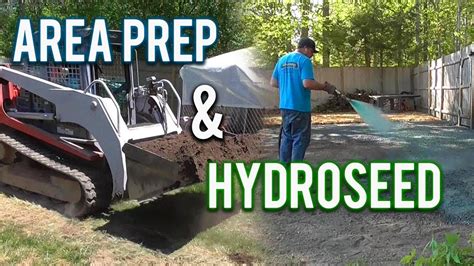 Skidsteer And Hydroseeder Fix A Yard Youtube