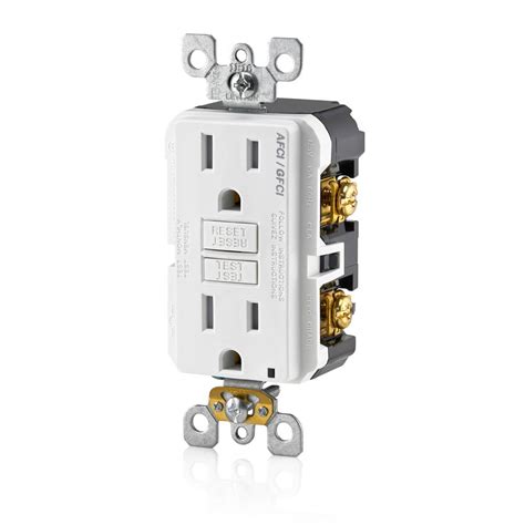 Leviton 112 Agtr1 00w 125v 1520 Amp White Smartlockpro® Dual Function Afci And Gfci Receptacle