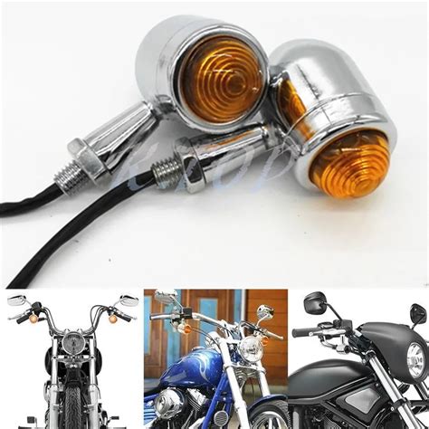 2X Chrome Bullet Mini Heavy Duty Motorcycle LED Turn Signal Indicators