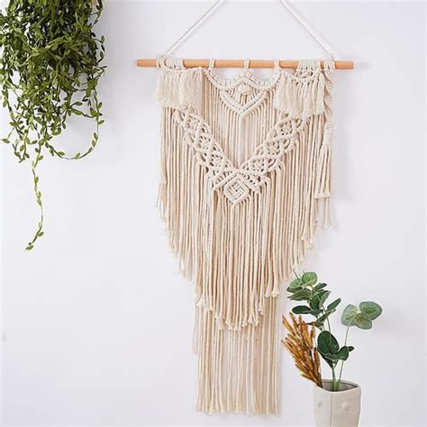 Macramé Tenture Murale Tissé Décoration Murale Boho Chic Wall Art Bel