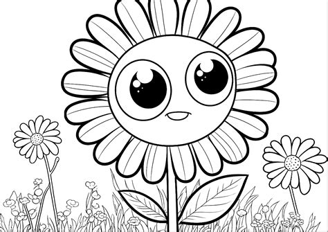 Nice little flower - Flower Coloring Pages for Kids