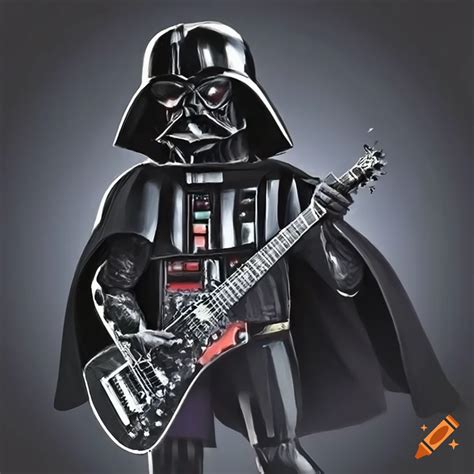 Darth Vader Playing A Heavy Metal Guitar On Craiyon