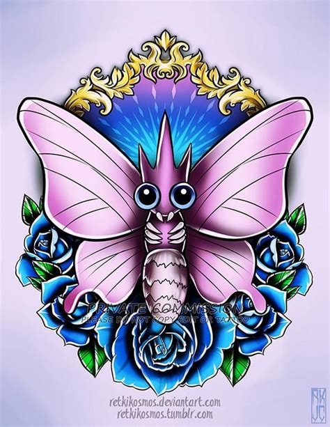 Venomoth Tattoo Design By Retkikosmos On Deviantart Pokemon Tattoo