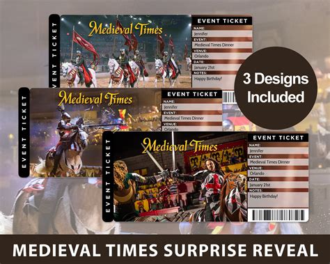 Medieval Times Surprise Reveal Tickets, Printable Surprise Medieval ...