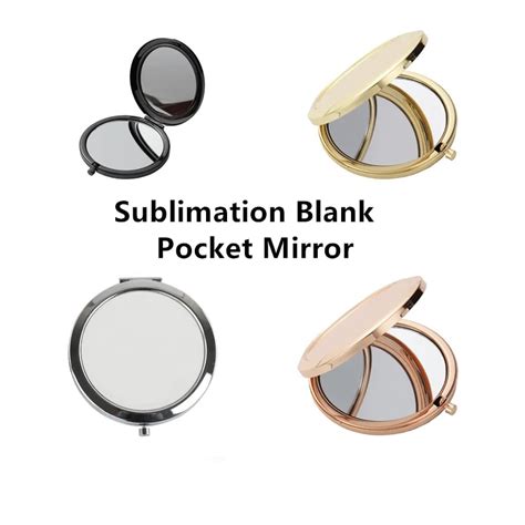 Sublimation Blank Mini Makeup Compact Pocket Mirror Metal Portable