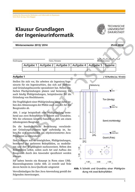 Klausur WS 13 14 Musterlösung Klausur Grundlagen der