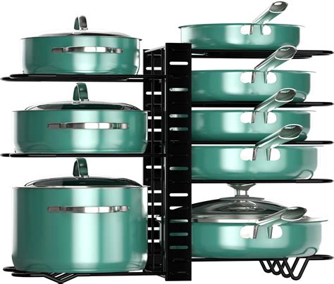 Amazon Pots And Pans Organizer Under Cabinet Tier Adjustable