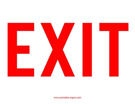 Exit Sign Red - Printable Signs