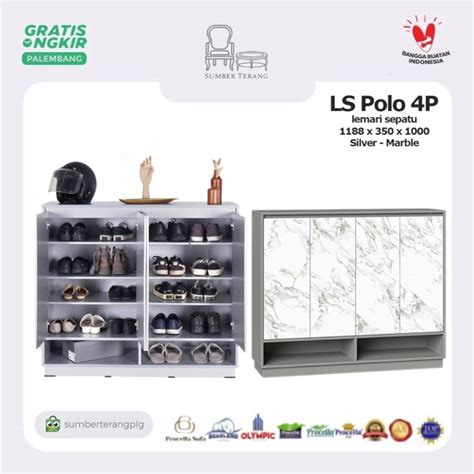 Promo Lemari Sepatu Marble Rak Sandal Lemari Sepatu Olympic LS POLO 4P