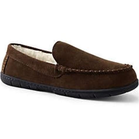 Lands End Shoes Lands End Mens Suede Leather Moccasin Slippers Nwt