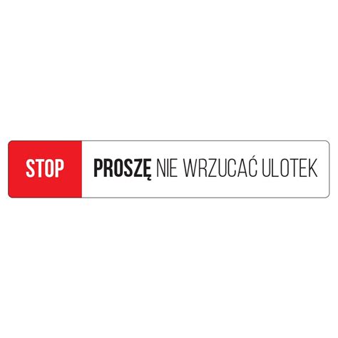 Naklejka Stop Nie Wrzuca Ulotek X Mm Szt Naklejka Stop Cena