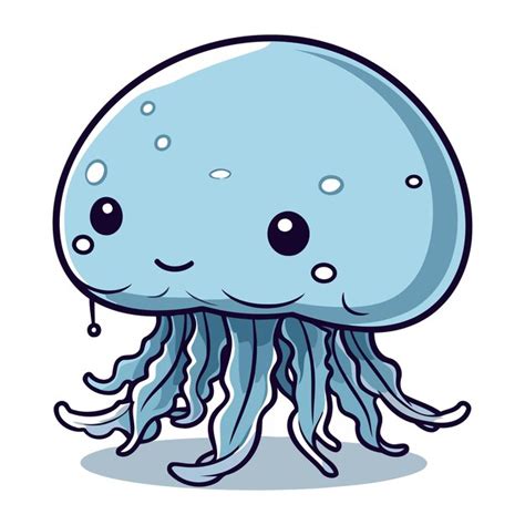 Premium Vector Illustration Of A Cute Jellyfish Cartoon Character On