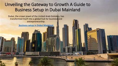 PPT Unveiling The Gateway To Growth A Guide To Business Setup In