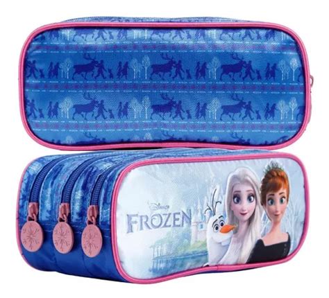 Estojo Triplo Escolar Frozen Feminino Grande Disney MercadoLivre