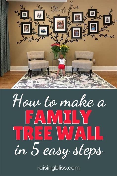 Make this easy family tree wall in five steps using a vinyl wall decal ...