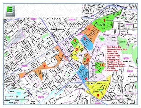 Culver City Map Showing Communities Culver City Culver West Los Angeles