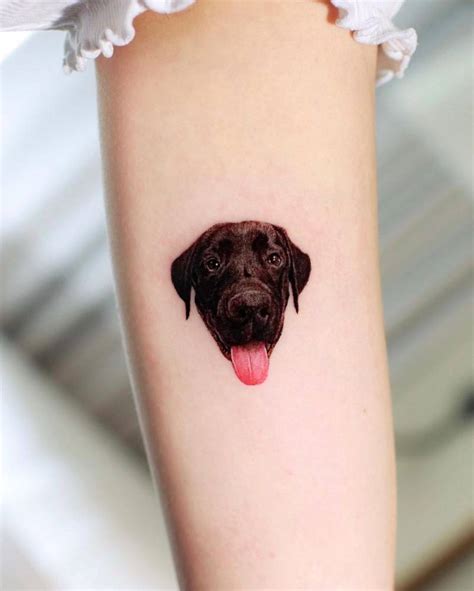 Labrador Portrait Tattoo Located On The Inner Arm