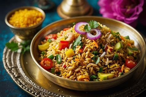 Premium Photo Bhel Puri On Indian Brass Thali