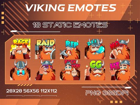 10 Viking Twitch Static Emotes Pack Viking Pack Youtube Discord Emotes