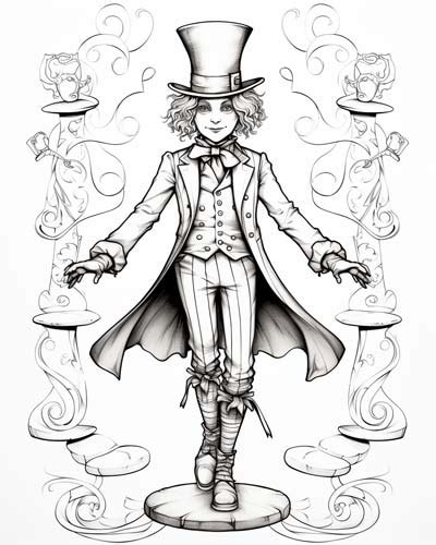 Mad Hatter Coloring Pages