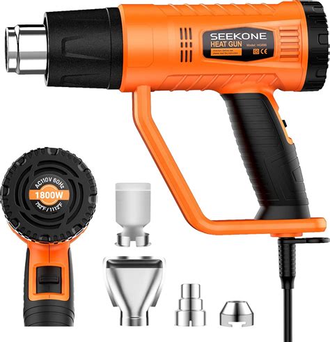 SEEKONE Heat Gun 1800W Heavy Duty Fast Heat Hot Air Gun Kit With 752