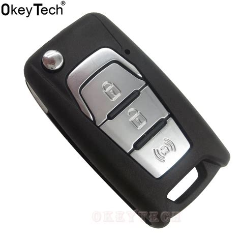 OkeyTech Newest Flip Folding Remote Key Shell Case Fob 3 Buttons For