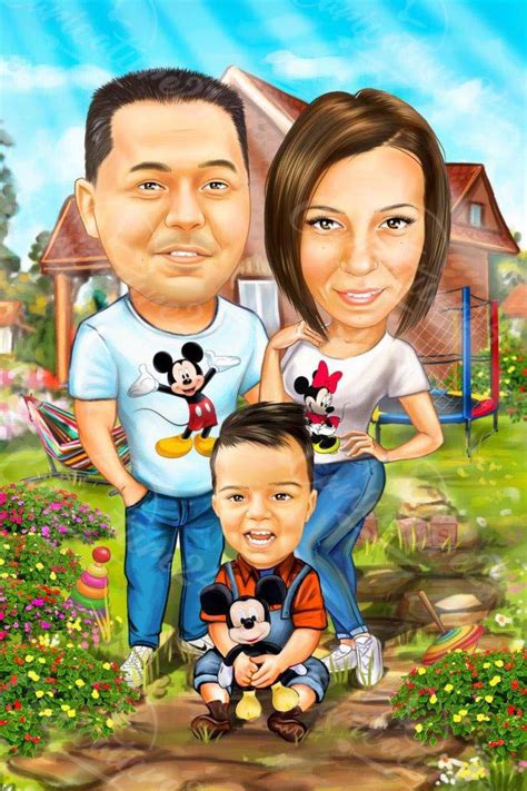 Unique Caricature Family | Cartoon Caricature Drawing caricature from photo | Caricature24.com.au