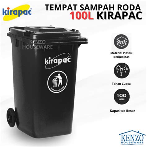 Jual Tempat Sampah 100 LIiter Besar Tong Kotak Dustbin Tutup Roda