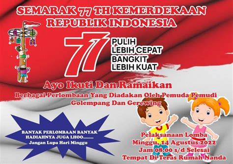 Contoh Pamflet Hut Ri Ke 77 17 Agustus An 2022 Kualitas High Besar