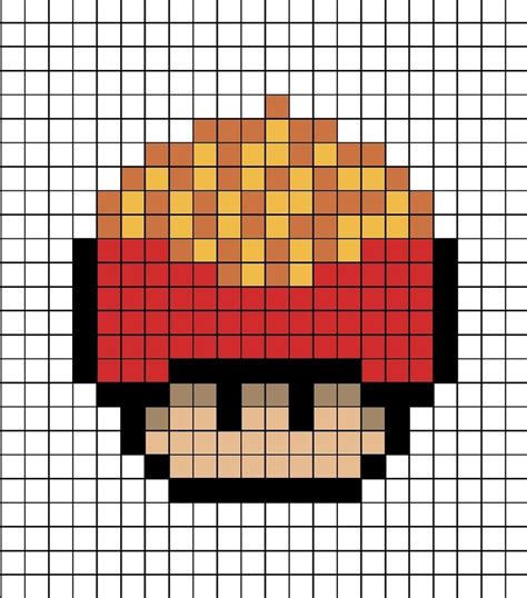 Fries Mushroom Pixel Art | Pixel art, Pix art, Easy pixel art