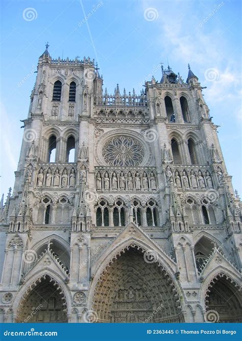 Front View of the Cathedral Stock Image - Image of clock, europe: 2363445